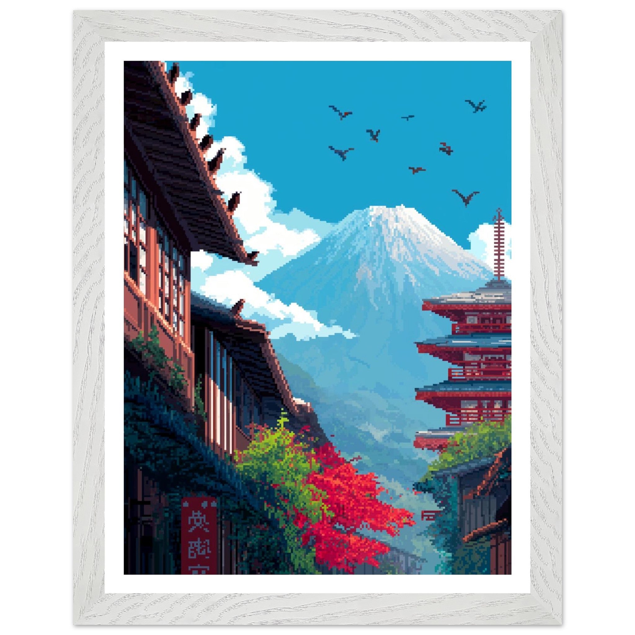 絵画 fuji Pixel Art Mt. Fuji – LAZYARTISTSTUDIOS